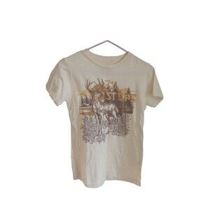 Solid Threads "The Buck Stops Here"‎ cream color tee